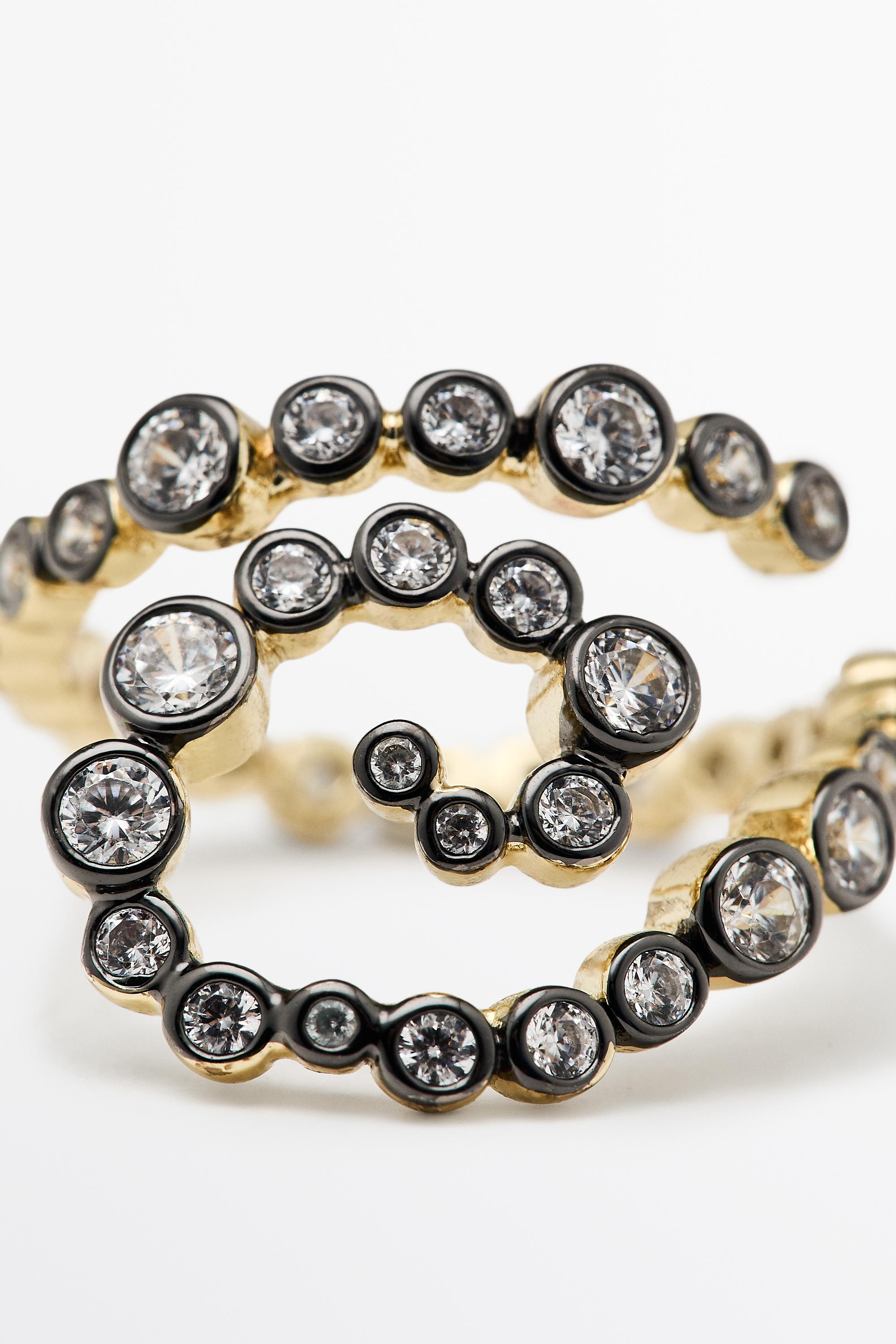 Bague spirale brillante